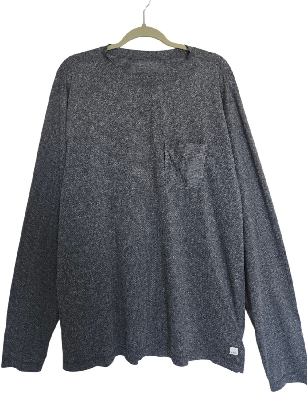 Vuori Long-Sleeve Strato Tech Tee Mens Performance Gray Color Size XXL